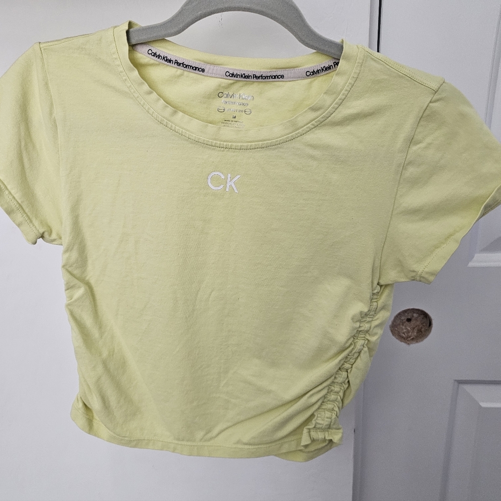 Calvin Klein Light Yellow Cropped Tee